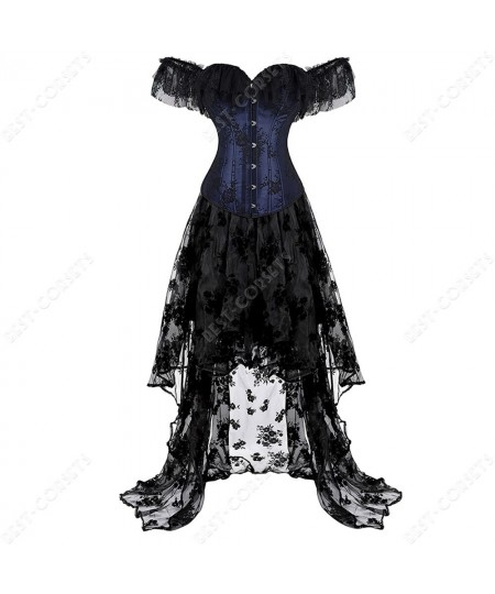 Victorian Corset Dress Costume Women Sexy Lace-Up Corset With Sleeves Floral Steampunk Corset Bustier Dress Plus Size $84.15 ...