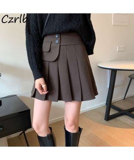 Skirts Women Modern Fashion High Waist Pure Korean Style College Students Streetwear Clothing All-match Chic Autumn Young Lad...