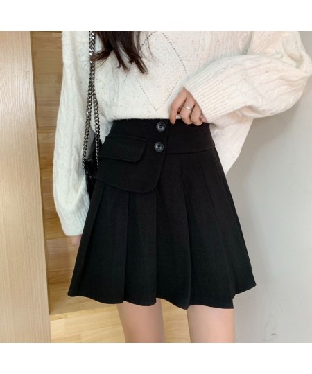 Skirts Women Modern Fashion High Waist Pure Korean Style College Students Streetwear Clothing All-match Chic Autumn Young Lad...