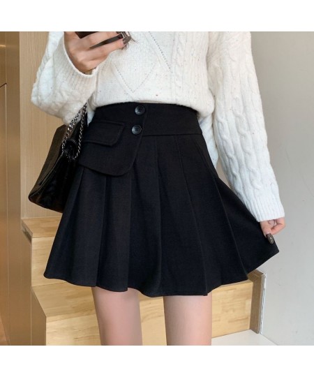 Skirts Women Modern Fashion High Waist Pure Korean Style College Students Streetwear Clothing All-match Chic Autumn Young Lad...