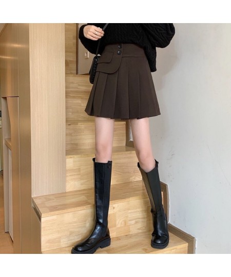 Skirts Women Modern Fashion High Waist Pure Korean Style College Students Streetwear Clothing All-match Chic Autumn Young Lad...