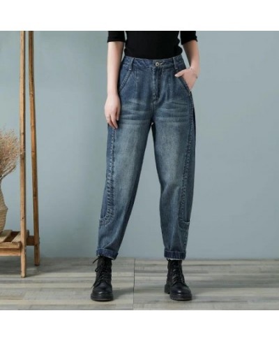 Vintage Washed Literary Harun Jeans Women 2023 New Spring Autumn High Waist Casual Loose All-Match Denim Pants s515 $56.89 - ...