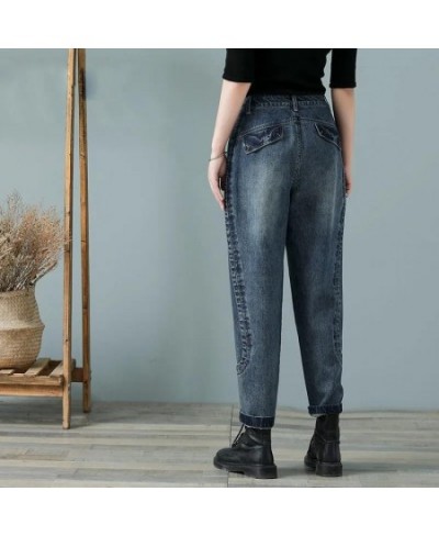 Vintage Washed Literary Harun Jeans Women 2023 New Spring Autumn High Waist Casual Loose All-Match Denim Pants s515 $56.89 - ...