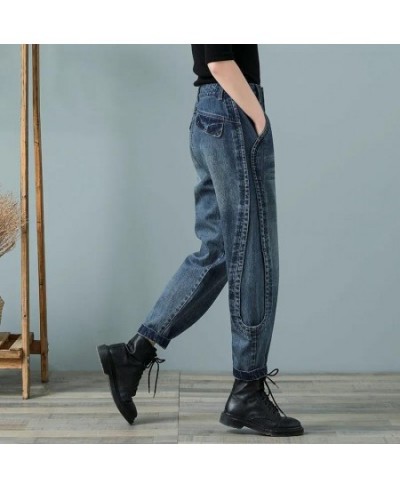 Vintage Washed Literary Harun Jeans Women 2023 New Spring Autumn High Waist Casual Loose All-Match Denim Pants s515 $56.89 - ...