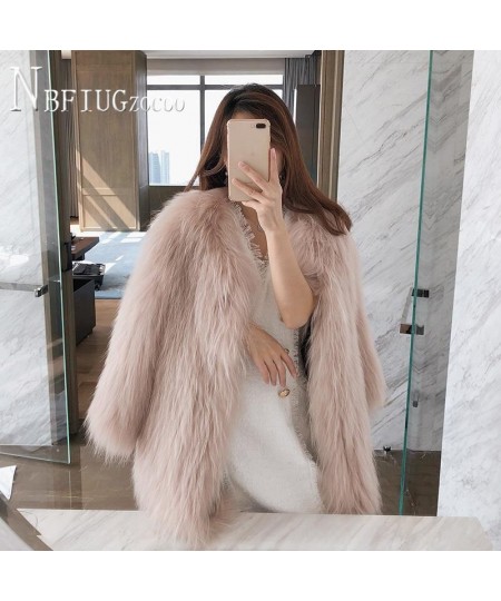 2023 Autumn Winter New Faux Fur Women Coat Fashion V Neck Female Plush Jacket $85.22 - Jackets & Coats