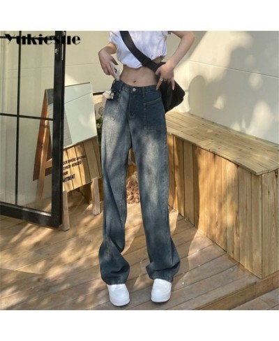 spring 2022 womens high waist boyfriend Women's Wide leg jeans baggy woman denim capris straight Pants jean mom jeans trouser...