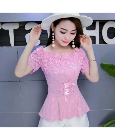 2022 New Slash neck Short sleeve women dress Sexy Club Lace solid short fashion slim shirts off shoulder crop top shirts $39....