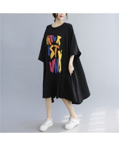 Oversized Fashion Print Comfortable Cotton Dress Women Summer Casual Loose Shirt Dresses Big 4XL 5XL 6XL 8XL 10XL $52.71 - Dr...