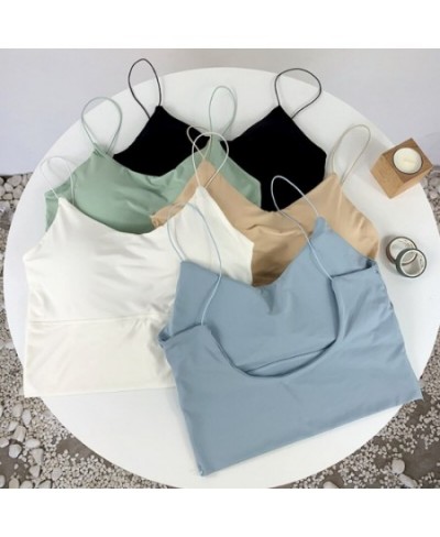 Women Lingirie Tops Vest Casual Cotton Female Spaghetti Strappy Camis Crop Tops For Women Cotton Spaghetti Tops Summer $13.00...