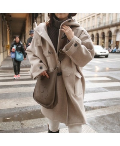 Winter Fashion Loose Womens Long Ladies Coats Solid Casual Wool Blend Coat and Jacket Pockets Abrigos Mujer Invierno $92.57 -...