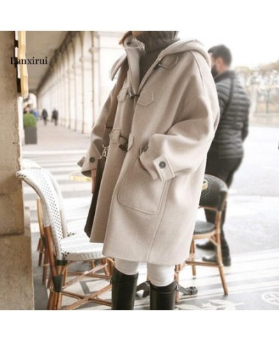 Winter Fashion Loose Womens Long Ladies Coats Solid Casual Wool Blend Coat and Jacket Pockets Abrigos Mujer Invierno $92.57 -...