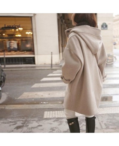 Winter Fashion Loose Womens Long Ladies Coats Solid Casual Wool Blend Coat and Jacket Pockets Abrigos Mujer Invierno $92.57 -...