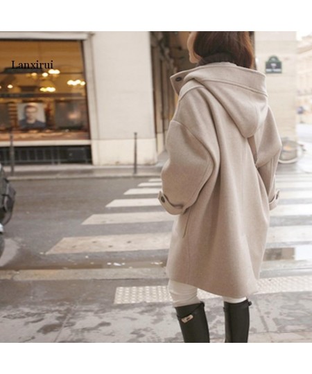 Winter Fashion Loose Womens Long Ladies Coats Solid Casual Wool Blend Coat and Jacket Pockets Abrigos Mujer Invierno $92.57 -...