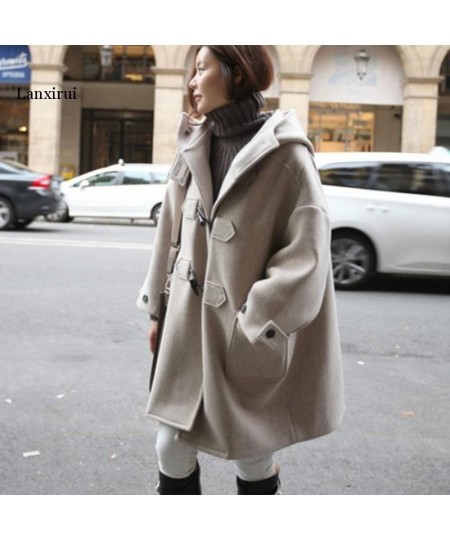 Winter Fashion Loose Womens Long Ladies Coats Solid Casual Wool Blend Coat and Jacket Pockets Abrigos Mujer Invierno $92.57 -...