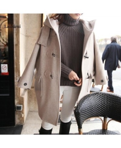 Winter Fashion Loose Womens Long Ladies Coats Solid Casual Wool Blend Coat and Jacket Pockets Abrigos Mujer Invierno $92.57 -...