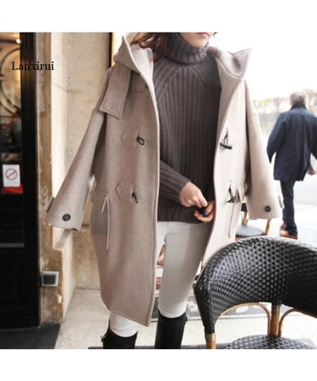 Winter Fashion Loose Womens Long Ladies Coats Solid Casual Wool Blend Coat and Jacket Pockets Abrigos Mujer Invierno $92.57 -...