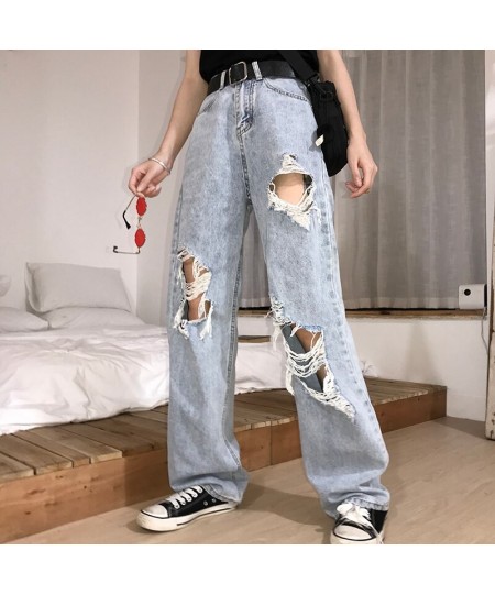 New Women Hip Hop Loose Jeans Pants Vintage Torn Trousers Female Streetwear Plus Size 5XL 2023 Women's High Waist Ripped Jean...