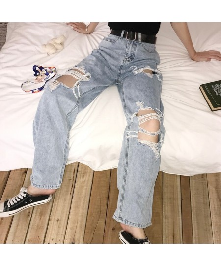 New Women Hip Hop Loose Jeans Pants Vintage Torn Trousers Female Streetwear Plus Size 5XL 2023 Women's High Waist Ripped Jean...