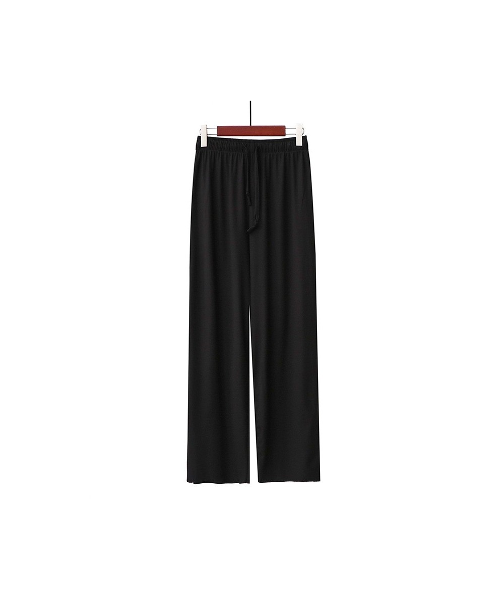 2023 spring summer pants women new wire loose ice cool straight trousers lashing home pants homewear sleeppants Sweatpants $3...