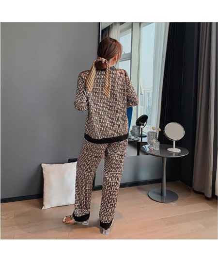 Women's Pajamas Summer Pijama Silk Sleepwear Thin V-neck Long-sleeved Sleepwear Female Home Wear Elegant Pajama $25.55 - Slee...