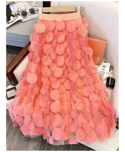 Fashion Design Black Tulle Long Skirt for Women 2023 Spring Summer Elegant Vintage A Line High Waist Midi Skirt Female $40.46...