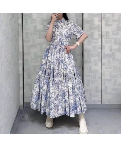 Y2K clothes designer summer vintage jungle print midi long dresses for women casual elegant with belt evening dress female $5...