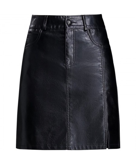 Women Red PU Leather Mini Skirt Autumn Winter High Waist Office Lady Slmple Elegant Sexy Bodycon Short Black Skirts $43.49 - ...