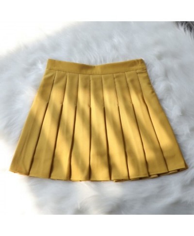 Y2k Pleated Skirt Women's High Waist Korean Classic Mini Candy Color Uniforms Safety Skirts Elegant Preppy Style Tennis Saias...