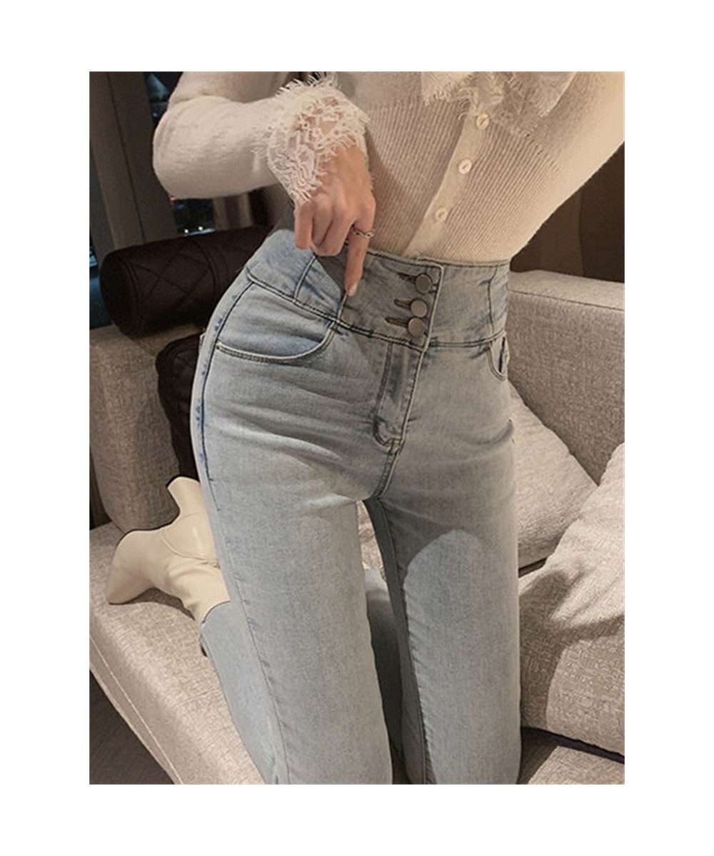 Winter Plus Velvet Thick Warm Slim Jeans Women Korean Fashion Skinny High Waisted Denim Trousers Streetwear Vintage Pencil $5...