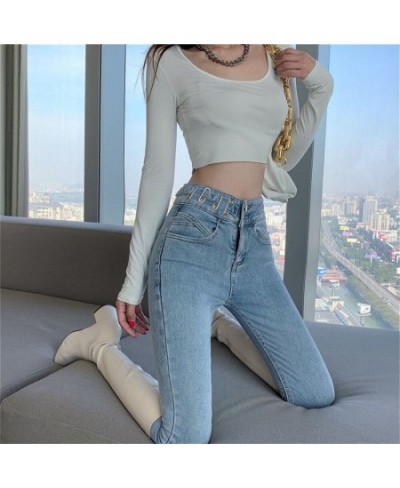 Winter Plus Velvet Thick Warm Slim Jeans Women Korean Fashion Skinny High Waisted Denim Trousers Streetwear Vintage Pencil $5...