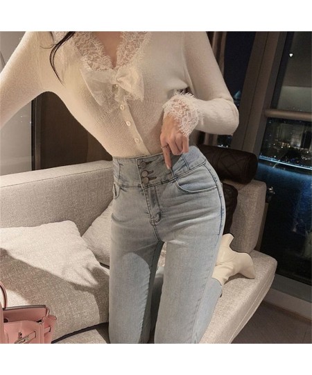 Winter Plus Velvet Thick Warm Slim Jeans Women Korean Fashion Skinny High Waisted Denim Trousers Streetwear Vintage Pencil $5...