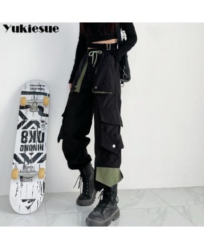 Vintage Cargo Pants Women Khaki Wide Leg Pants womens Harajuku Baggy Sweatpants Hip Hop Trousers Drawstring Streetwear Pantal...