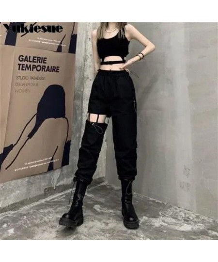 Vintage Cargo Pants Women Khaki Wide Leg Pants womens Harajuku Baggy Sweatpants Hip Hop Trousers Drawstring Streetwear Pantal...