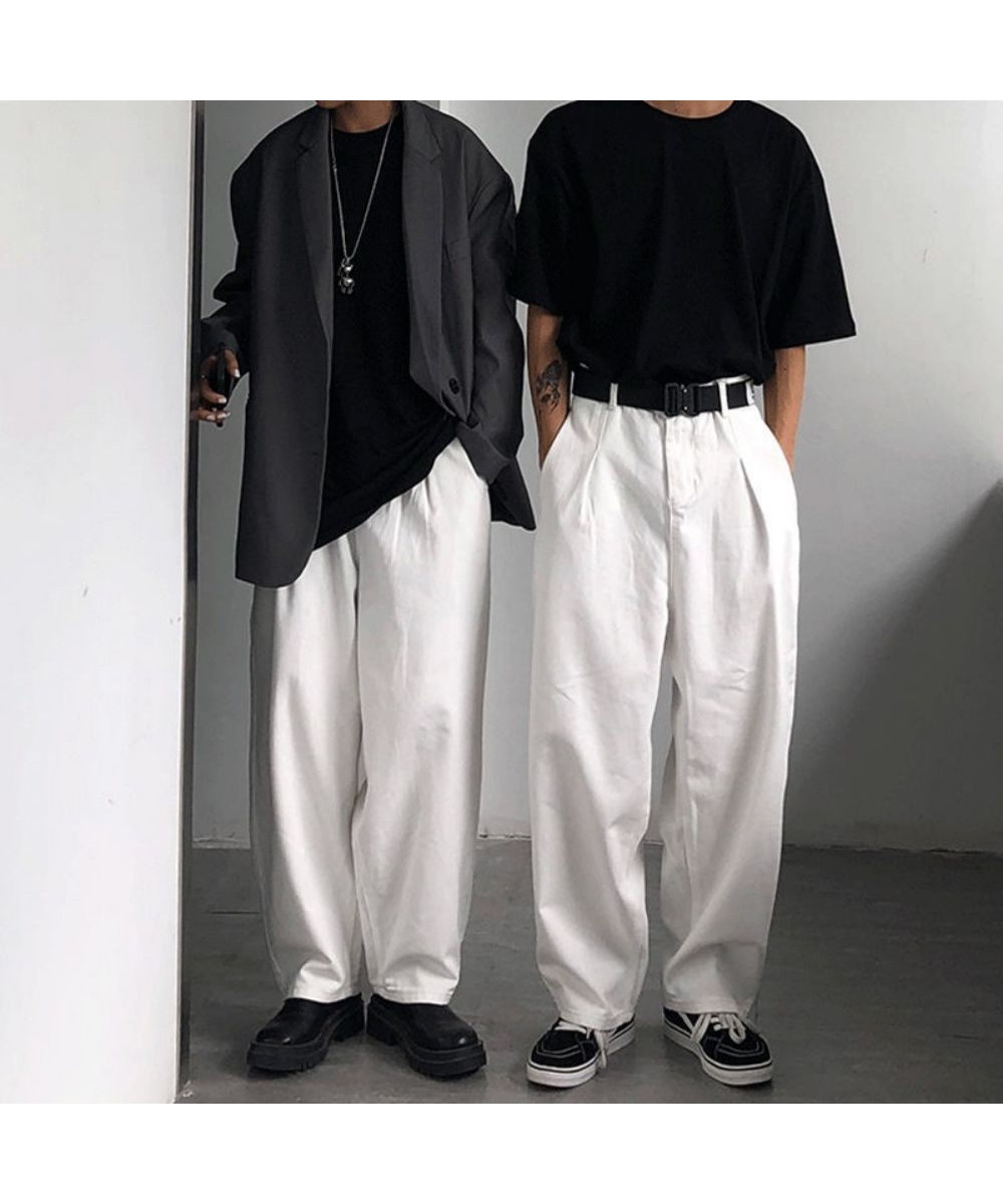 Oversize Jeans Loose Casual Wide Leg Men Jeans White Pants Janpanese Retro Denim Casual Hiphop Trousers Straight $46.78 - Jeans