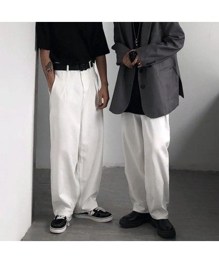 Oversize Jeans Loose Casual Wide Leg Men Jeans White Pants Janpanese Retro Denim Casual Hiphop Trousers Straight $46.78 - Jeans