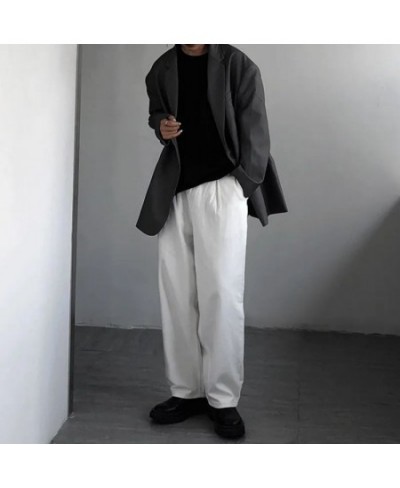 Oversize Jeans Loose Casual Wide Leg Men Jeans White Pants Janpanese Retro Denim Casual Hiphop Trousers Straight $46.78 - Jeans