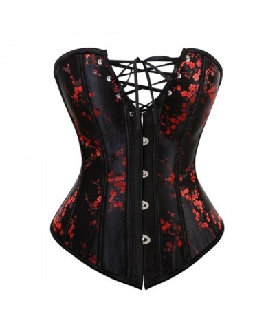 Corset Top Bustier Strap Embroidery Flower Plus Size Overbust Corselet Burlesque Sexy Lingerie Women Red Black $38.31 - Under...