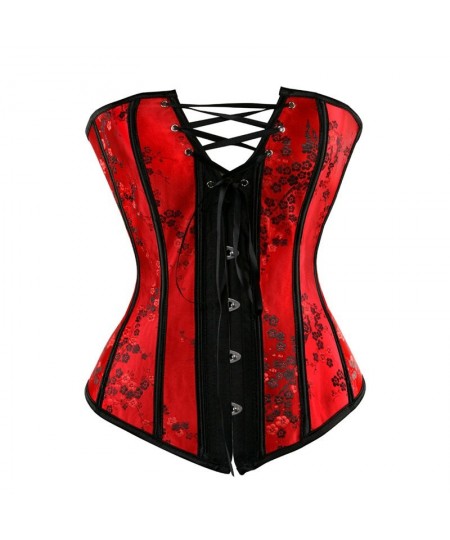 Corset Top Bustier Strap Embroidery Flower Plus Size Overbust Corselet Burlesque Sexy Lingerie Women Red Black $38.31 - Under...