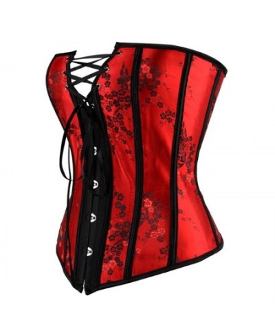 Corset Top Bustier Strap Embroidery Flower Plus Size Overbust Corselet Burlesque Sexy Lingerie Women Red Black $38.31 - Under...