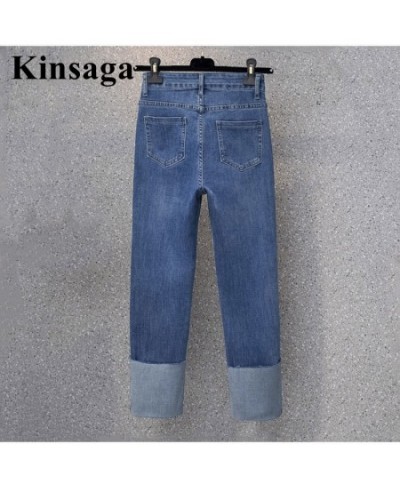 Designer Button Patchwork Cuffed Ankle Length Jeans Summer Streetwear Stretch Skinny Capris Indie Aesthetic Ripped Denim Pant...