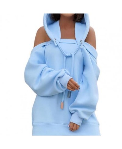 Oversized Hoodie Warm Sweatshirt Top Mid-Length Loose Fit Stylish Off Shoulder Women Oversized Hoodie $50.29 - Hoodies & Swea...