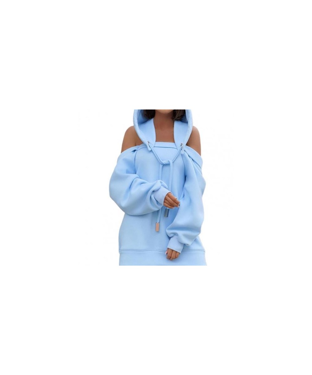 Oversized Hoodie Warm Sweatshirt Top Mid-Length Loose Fit Stylish Off Shoulder Women Oversized Hoodie $50.29 - Hoodies & Swea...