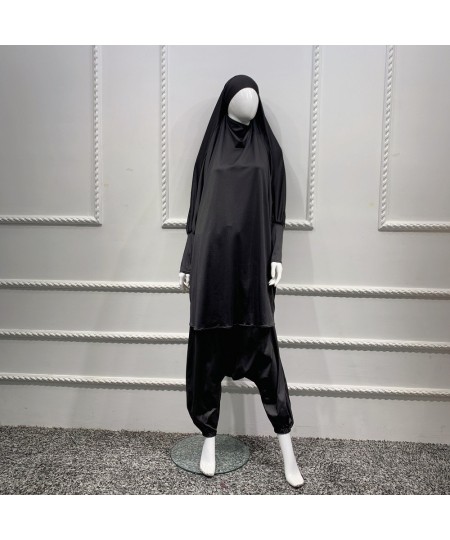 2 Piece Set Prayer Clothing Full Cover Abaya Dress Eid Ramadan Muslim Long Khimar Jilbab Robes Women Baggy Harem Pants $55.93...