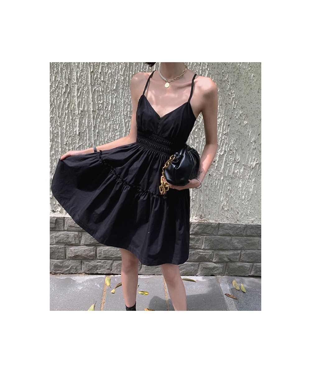 Vintage Sexy Mini Strap Backless Dress Woman Skinny Patchwork A Line Dresses Femme 2023 Summer New Female Clothing Street Wea...