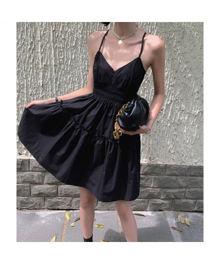 Vintage Sexy Mini Strap Backless Dress Woman Skinny Patchwork A Line Dresses Femme 2023 Summer New Female Clothing Street Wea...