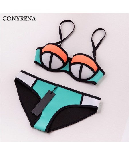 Peachwork 100% Real Neoprene bikini PUSH UP Padded Women Bikini Set Swimwear Swimsuit Bathing Suit Biquini Mixed Color $42.30...