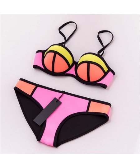 Peachwork 100% Real Neoprene bikini PUSH UP Padded Women Bikini Set Swimwear Swimsuit Bathing Suit Biquini Mixed Color $42.30...