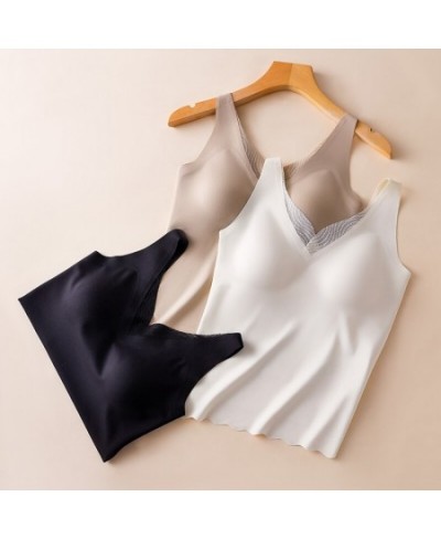 Underlay U-shaped Back Women Underwear Integrated Bra Pad Long Style Lace Two In One Vest Thin Comfortable For Summer $45.64 ...