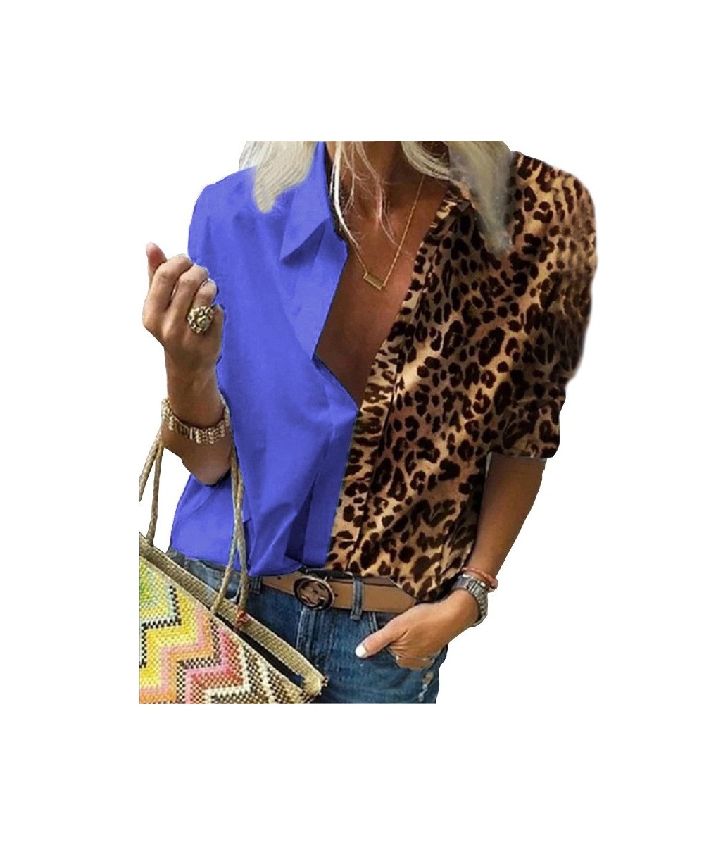 Leopard Print Loose Shirt Women Long Sleeve Printed Chiffon Blouse Turn-down Collar Tops AM2145 $34.57 - Blouses & Shirts