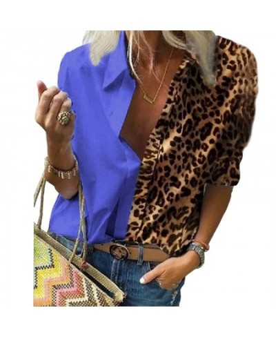 Leopard Print Loose Shirt Women Long Sleeve Printed Chiffon Blouse Turn-down Collar Tops AM2145 $34.57 - Blouses & Shirts